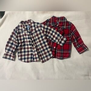 Baby Gap button down long sleeve plaid shirts. Size 12-18M